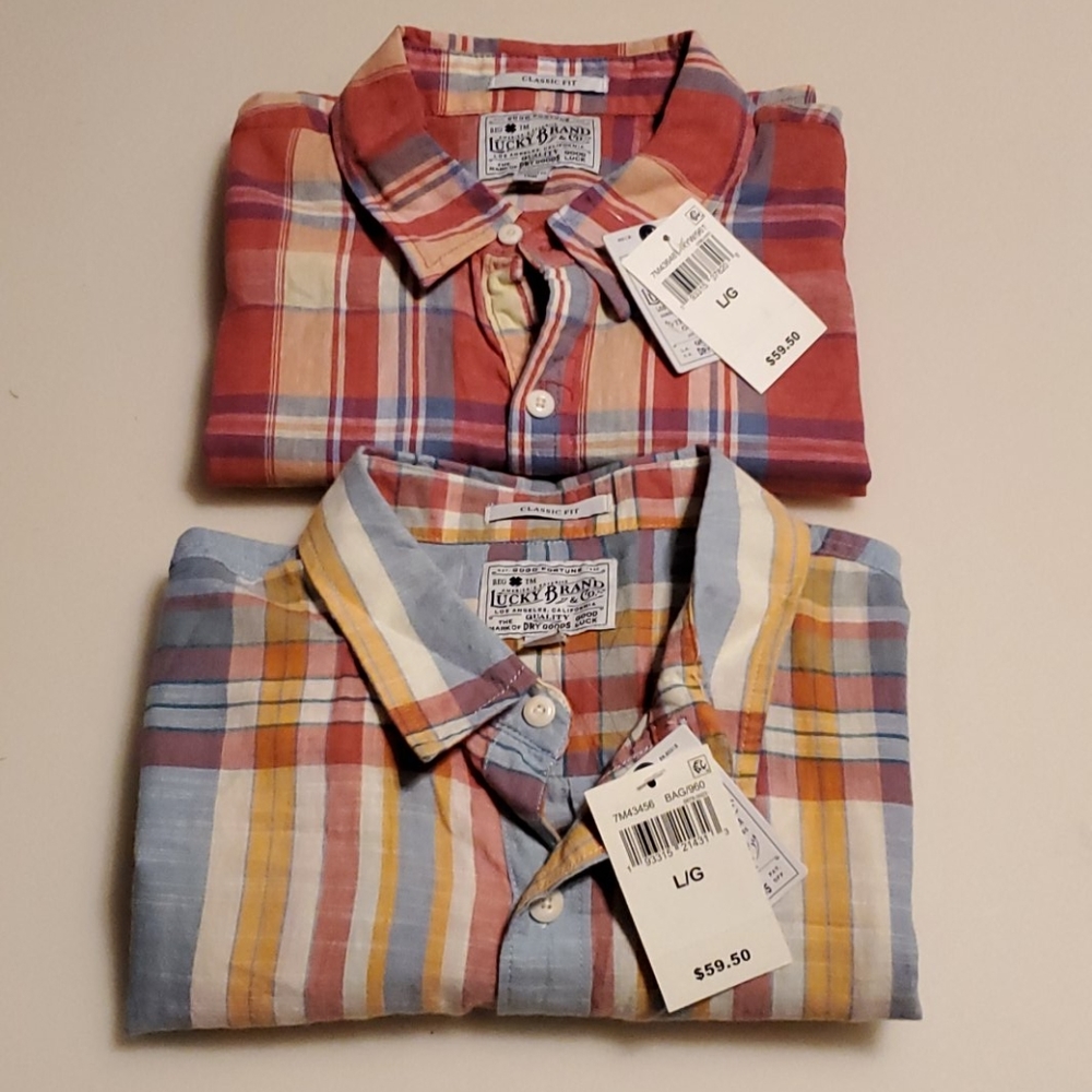 Lucky Brand Mens Shirt set 2 Large    00335